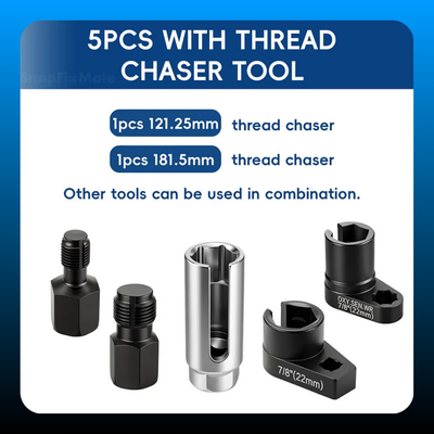 Forged O2 Oxygen Sensor Socket & Thread Chaser Set