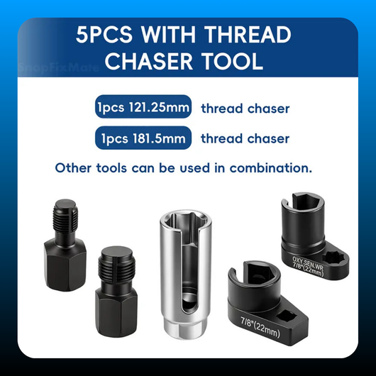Forged O2 Oxygen Sensor Socket & Thread Chaser Set