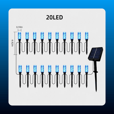 20-LED Solar Garden Stake Lights