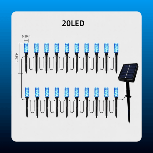 20-LED Solar Garden Stake Lights
