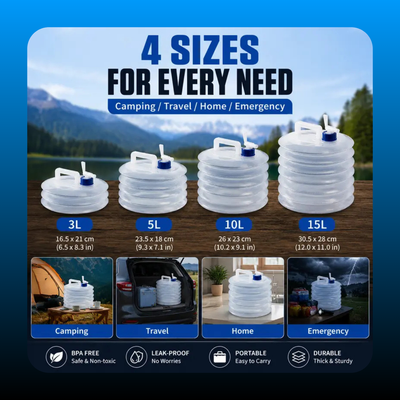 Collapsible Water Container with Faucet