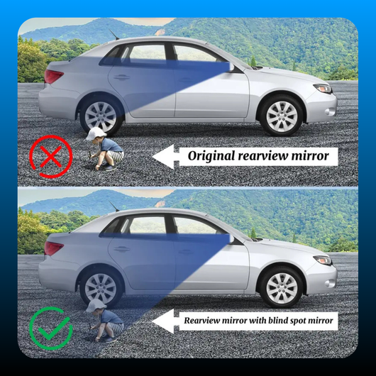 2PCS Round HD Glass Convex Rear View Mirror