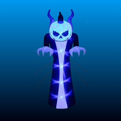 Inflatable Pumpkin Head Reaper with LEDs