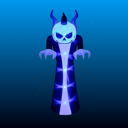 Inflatable Pumpkin Head Reaper with LEDs
