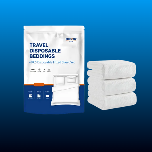 Disposable 4-Piece Plain Non-Woven Fabric Bedsheet Set