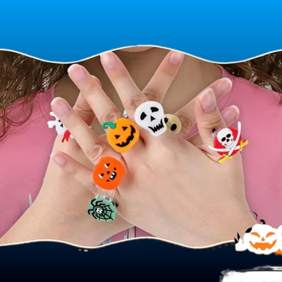 Light Up Halloween Rings (50 Pack)