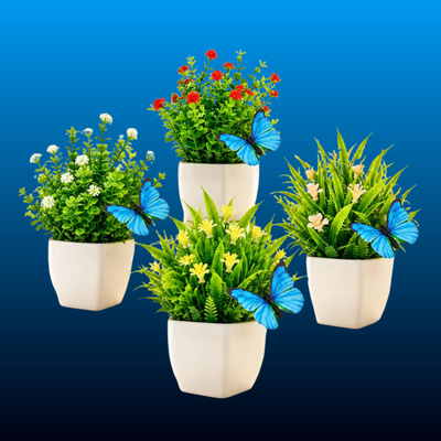 Artificial Potted Plants (4 Pack)