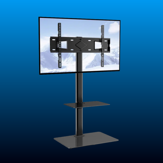 Swivel Floor TV Stand with Shelf