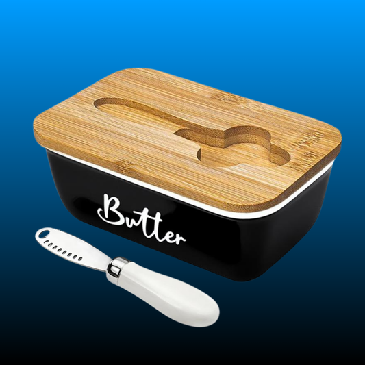 Butter Dish with Lid and Butter Curler Knife