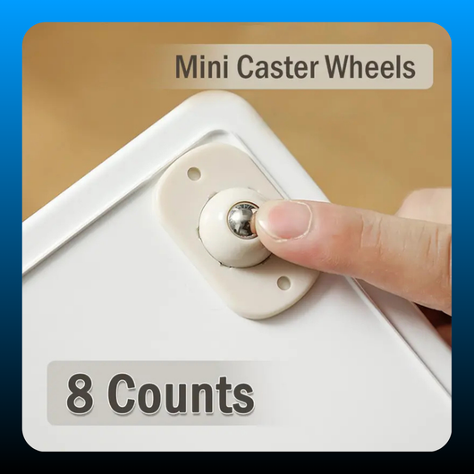 Self Adhesive Mini Caster Wheels (8 Pcs)