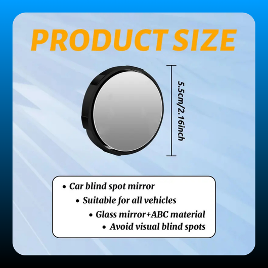 2PCS Round HD Glass Convex Rear View Mirror