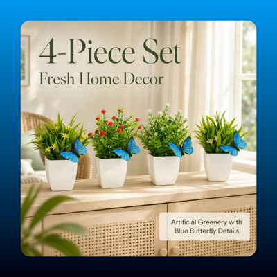 Artificial Potted Plants (4 Pack)