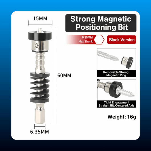 Magnetic Spring-Loaded Screwdriver Bit