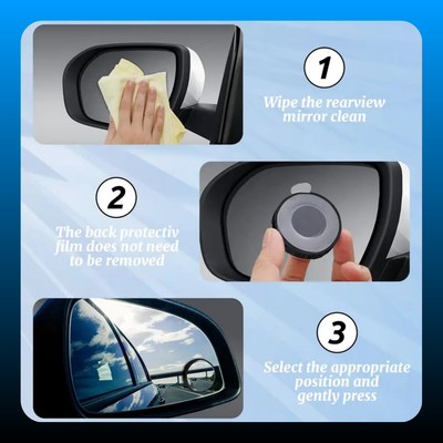 2PCS Round HD Glass Convex Rear View Mirror