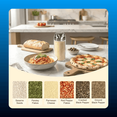 Glass Spice Dispenser with Stainless Lid