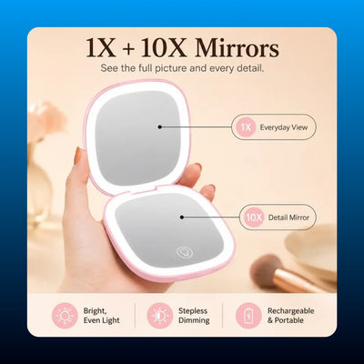 Rechargeable LED Compact Travel Mirror