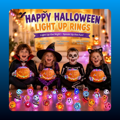 Light Up Halloween Rings (50 Pack)