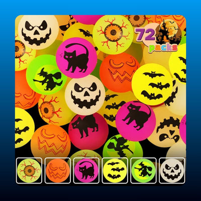 Glow In The Dark Halloween Bouncy Balls (72 Pack)