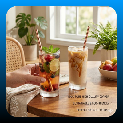 Pure Wellness Copper Drinking Straws