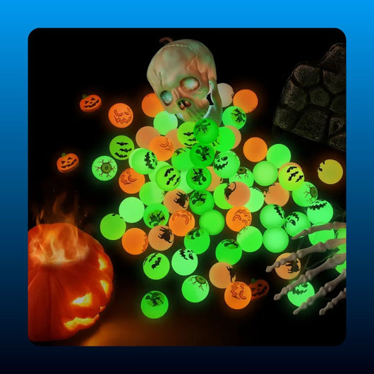 Glow In The Dark Halloween Bouncy Balls (72 Pack)