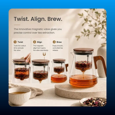 Magnetic Valve Glass Teapot with Infuser