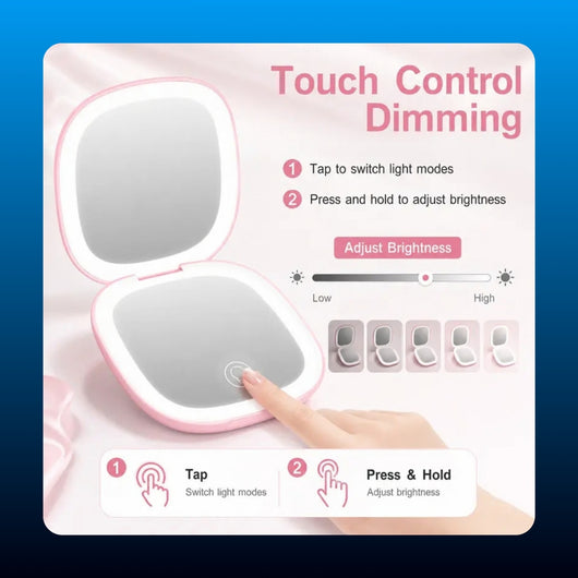 Rechargeable LED Compact Travel Mirror