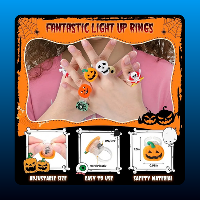 Light Up Halloween Rings (50 Pack)