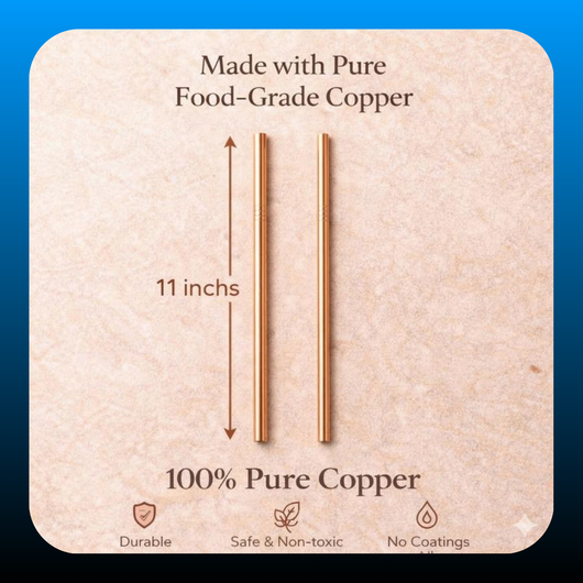 Pure Wellness Copper Drinking Straws