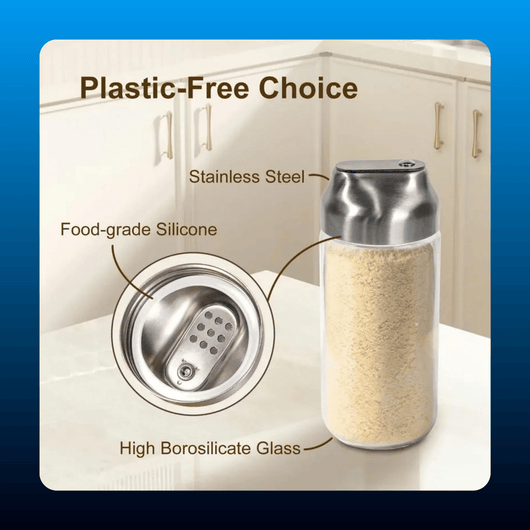 Glass Spice Dispenser with Stainless Lid
