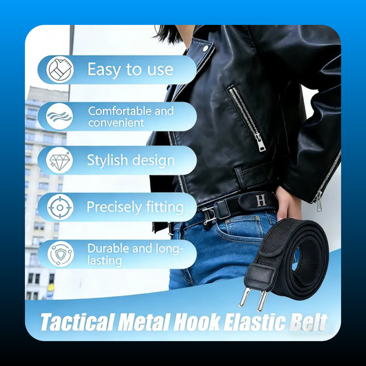 Metal Buckleless Hook Elastic Belts (2 Pack)