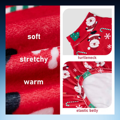 Crystal Fleece Christmas Dog Onesie