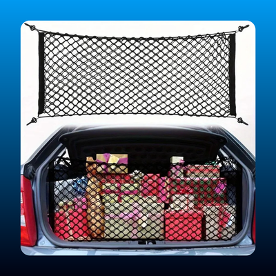 Stretchable Car Trunk Organizer Net with Hooks