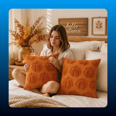 Tufted Pumpkin Fall Pillow Covers (2 Pack)