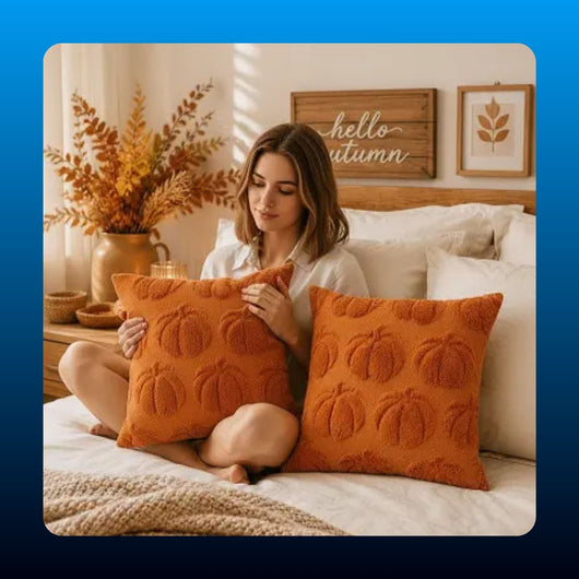 Tufted Pumpkin Fall Pillow Covers (2 Pack)