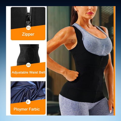 Sauna Zipper Waist Trainer Workout Vest