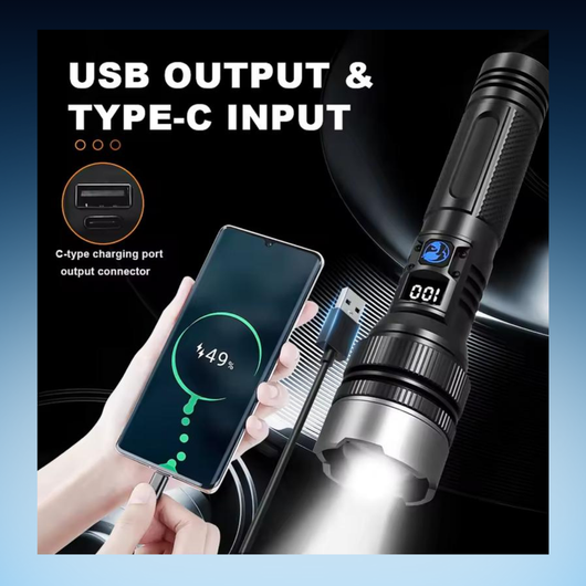 Rechargeable LED Flashlight with Power Bank