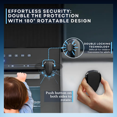 Child Safety Oven Lock - Heat-Resistant 180° Rotating Design