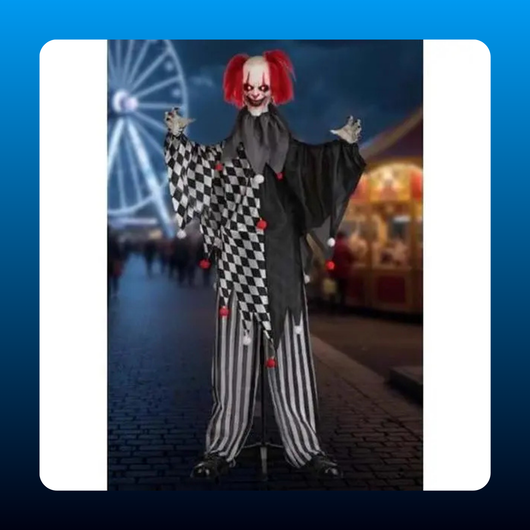 Animated Standing Evil Clown Prop