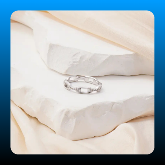 Moissanite Unisex Chained Ring
