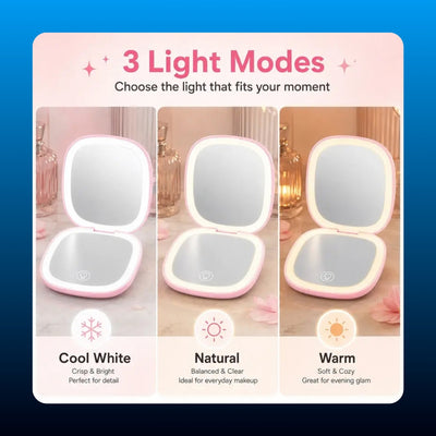 Rechargeable LED Compact Travel Mirror