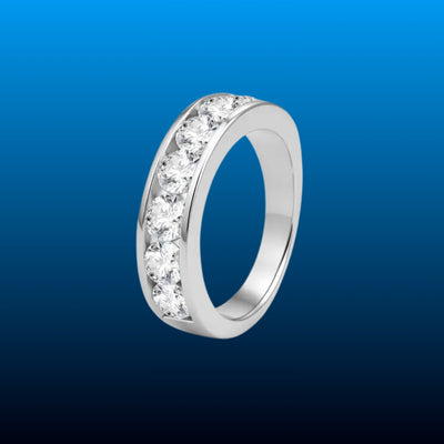 Moissanite Eternity Band in Sterling Silver
