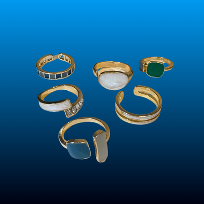 Boho Gemstone Ring Set