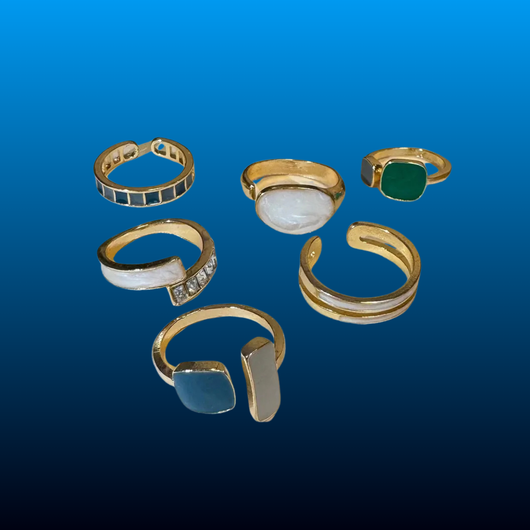 Boho Gemstone Ring Set