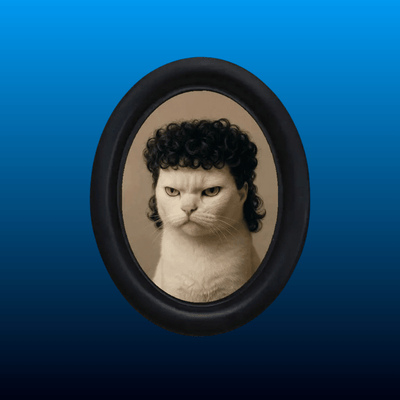 Vintage Cat Photo Oval Picture Frame