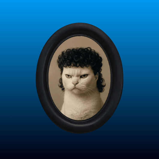 Vintage Cat Photo Oval Picture Frame