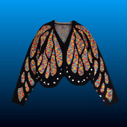 Monarch Butterfly Wing Knit Cardigan