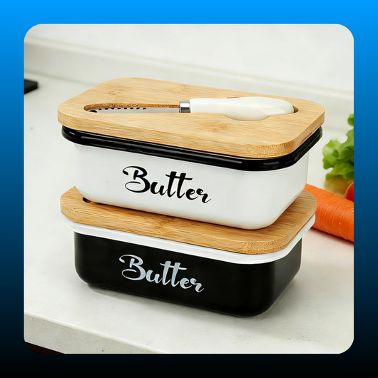 Butter Dish with Lid and Butter Curler Knife