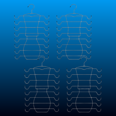 Sturdy Metal 8-Tier Bra Hangers with 8-Tier Hooks