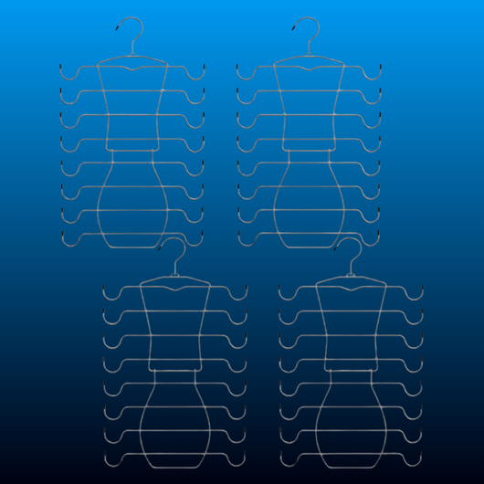 Sturdy Metal 8-Tier Bra Hangers with 8-Tier Hooks