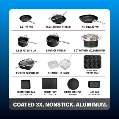 Complete Nonstick Cookware and Bakeware Set